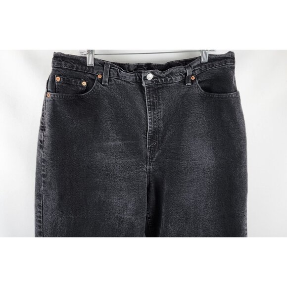 Levis 550 Jeans Womens 20M Black Relaxed Fit Tapered Leg Vintage 2000s Denim USA - Picture 2 of 10